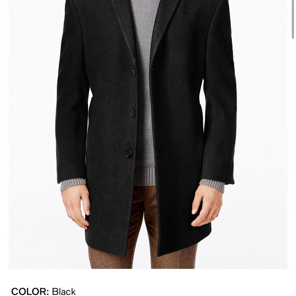 Calvin Klein Men Wool Coat / Men's Prosper Wool-Blend X-Fit Overcoat